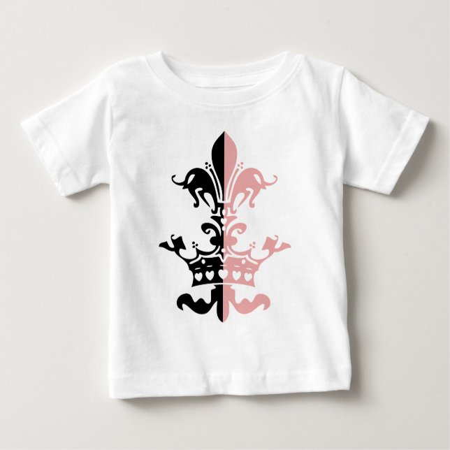 Camiseta De Bebé Corona del corazón de Fleur - rosa (Anverso)