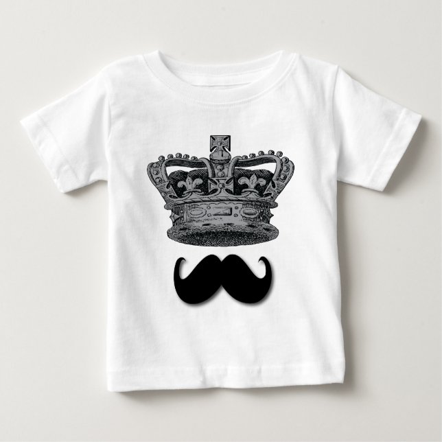 Camiseta De Bebé Corona del Rey y bigote (Anverso)