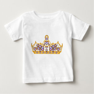 Camiseta De Bebé corona dorada de diamantes del corazón