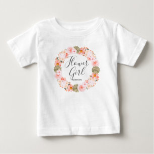 Camiseta De Bebé Corona floral moderna de chica de flores de meloco