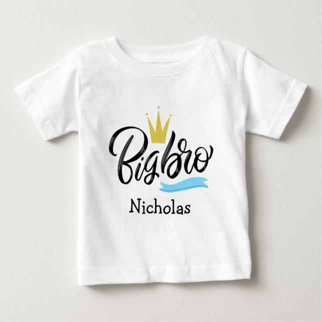 Camiseta De Bebé Corona Personalizada Big Bro (Anverso)