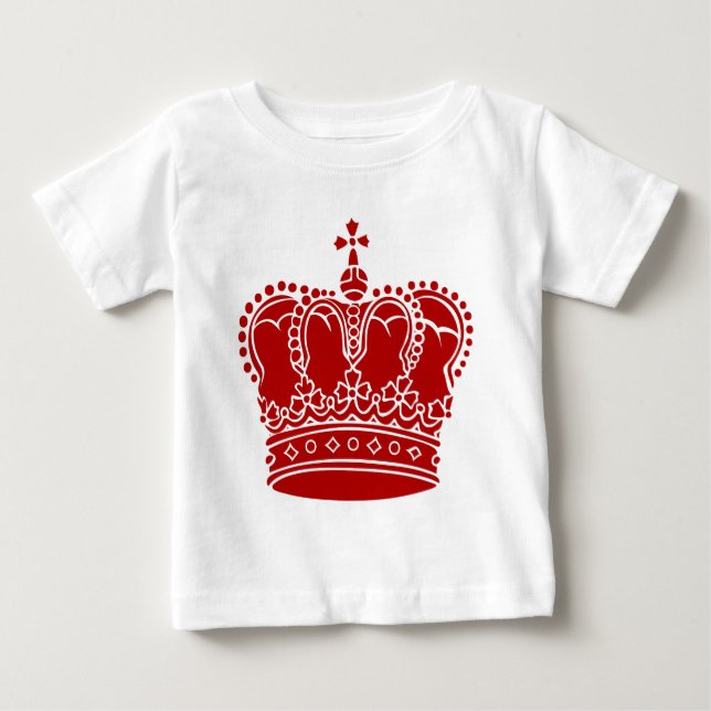 Camiseta De Bebé Corona Real - Rojo Rubí (Anverso)