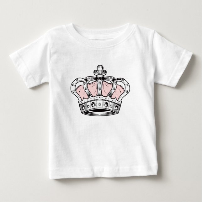 Camiseta De Bebé Corona - Rosa  (Anverso)