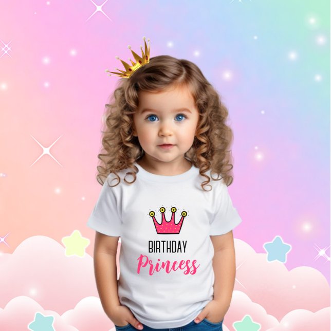Camiseta De Bebé Corona rosa para cumpleaños (Subido por el creador)