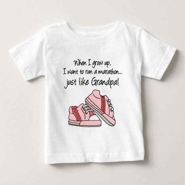 Camiseta De Bebé Corre Marathon igual que mi abuelo (Anverso)