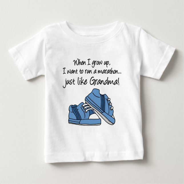 Camiseta De Bebé Corre maratón como mi abuela (Anverso)
