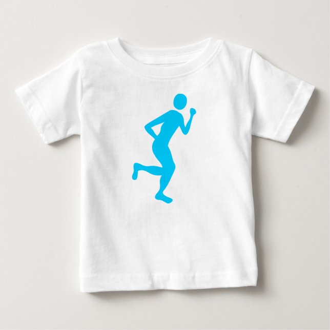 Camiseta De Bebé Corredor (macho) - Azul del cielo (Anverso)