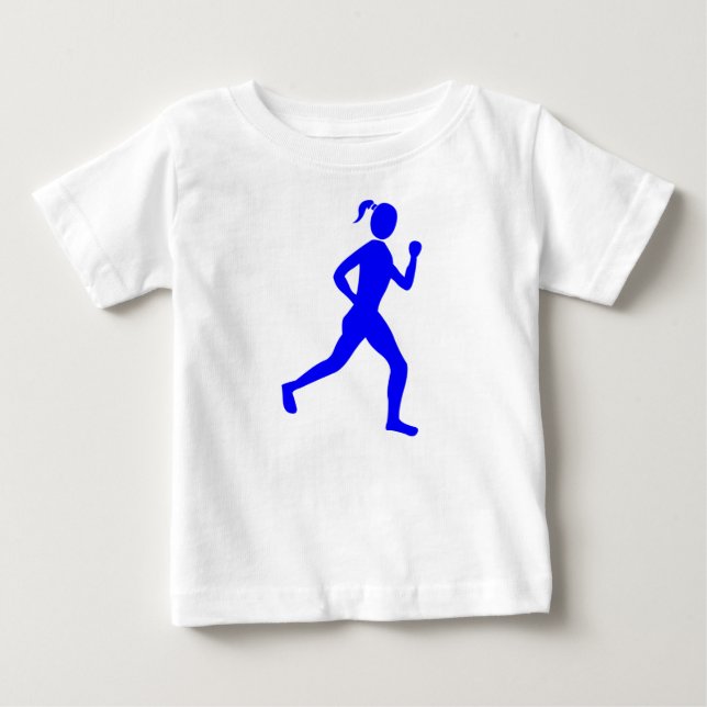 Camiseta De Bebé Corredora (hembra) - Azul (Anverso)