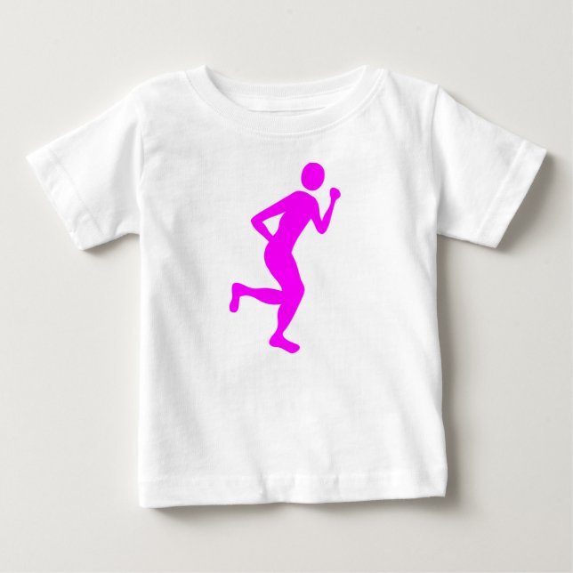 Camiseta De Bebé Corredora (macho) - Magenta (Anverso)