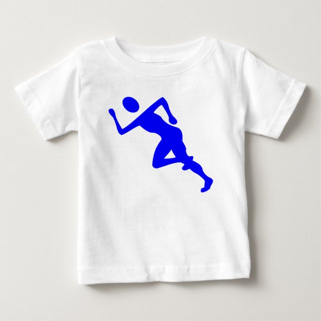 Camiseta De Bebé Corriendo - Azul (Anverso)