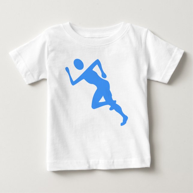 Camiseta De Bebé Corriendo - Azul bebé (Anverso)