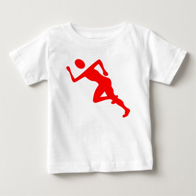 Camiseta De Bebé Corriendo - Rojo (Anverso)
