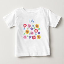 Corta Flor Jardín Colores suaves Bebé Camiseta