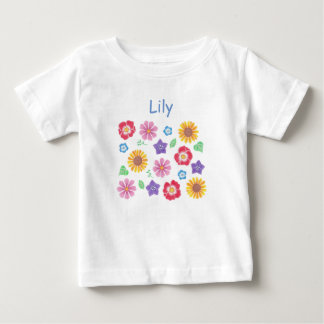 Camiseta De Bebé Corta Flor Jardín Colores suaves Bebé Camiseta