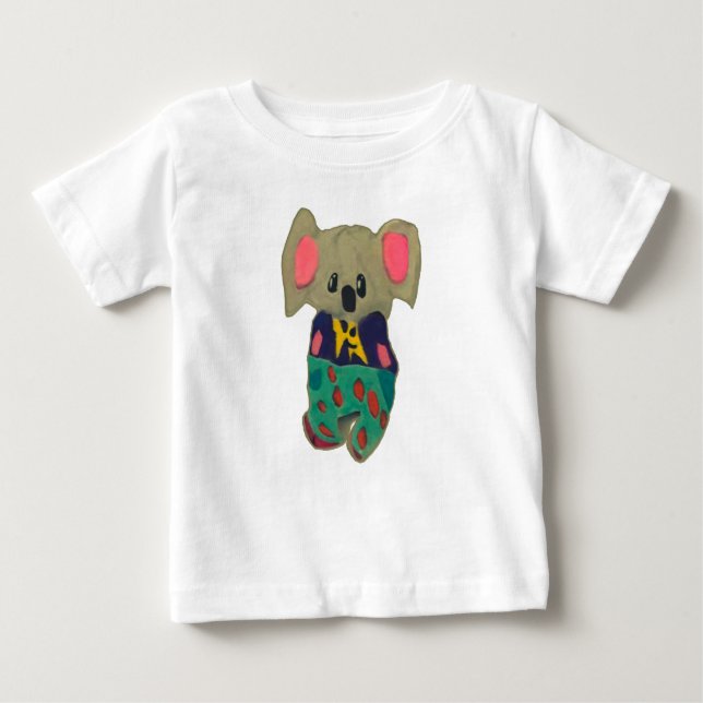 Camiseta De Bebé Cortar koala con dibujos de ropa humana (Anverso)