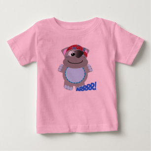 Camiseta De Bebé Corte Goofkins pirata hipopótamo