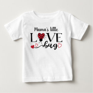 Camiseta De Bebé Corto corazón rojo de ladybug personalizado, niñ