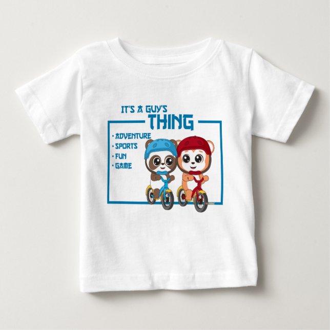 Camiseta De Bebé Cosa de los chicos: arte brillante y divertido par (Anverso)