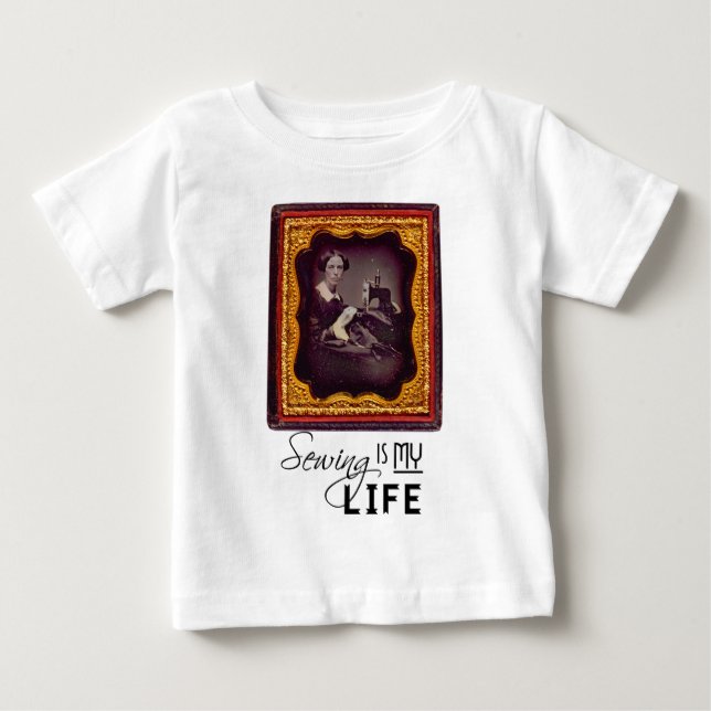 Camiseta De Bebé Coser es mi vida (Anverso)