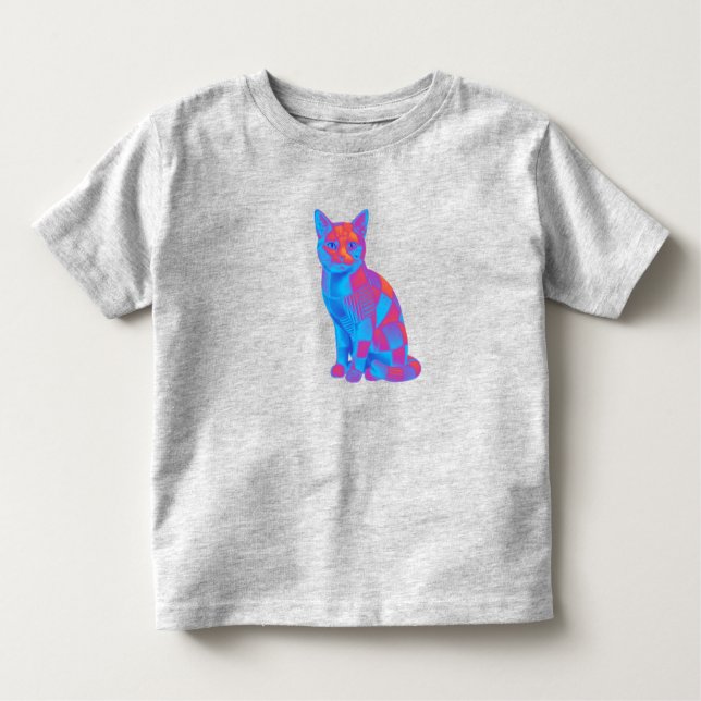 Camiseta De Bebé Cosmic Quilt Feline – Trippy Geometric Cat Art (Anverso)