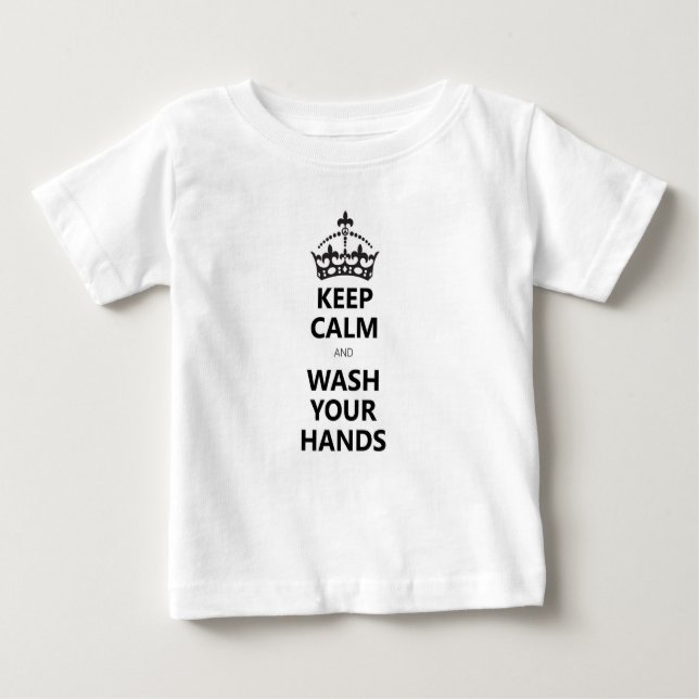 Camiseta De Bebé covid-19 keep calm and wash your hands t-shirt (Anverso)
