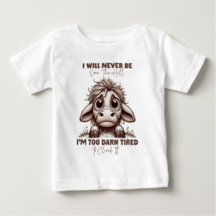 Camiseta De Bebé Cow Cita Regalo Nunca Estaré Sobre Hill Retro