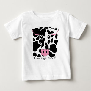 Camiseta De Bebé Cow Dice "¡Moo!"
