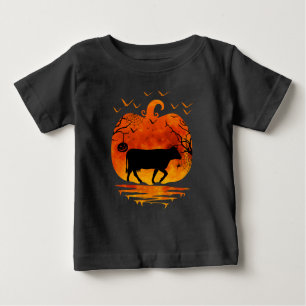 CAMISETA DE BEBÉ COW HALLOWEEN COSTUME PUMPKIN ESTACIÓN DE CAÍDA