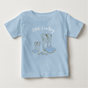 Camiseta De Bebé Cowboy Baby Shower Country Western Blue Boy