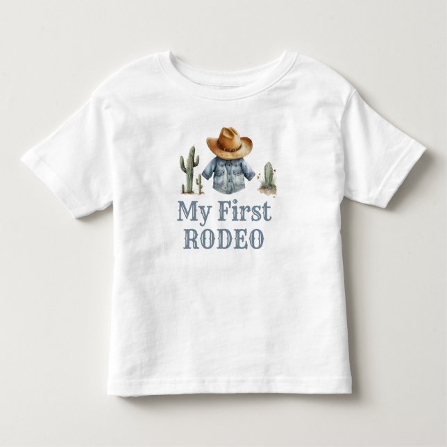 Camiseta De Bebé Cowboy primer niño de cumpleaños de rodeo (Anverso)