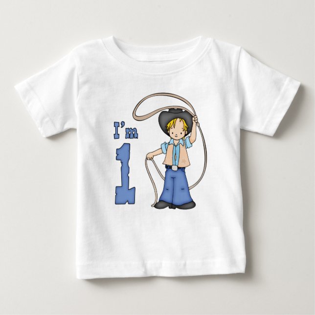 Camiseta De Bebé Cowboy Roper Primer cumpleaños (Anverso)