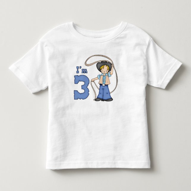Camiseta De Bebé Cowboy Roper Tercer cumpleaños (Anverso)