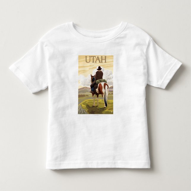 Camiseta De Bebé Cowboy (Vista desde atrás) Utah (Anverso)