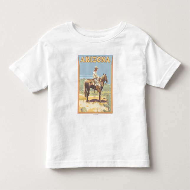 Camiseta De Bebé Cowboy (vista lateral) Arizona (Anverso)