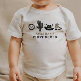 Camiseta De Bebé Cowboy Wild Western First Rodeo Primer cumpleaños 