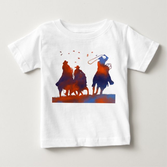 Camiseta De Bebé Cowboys cúrcuitos montando al niño mayor (Anverso)