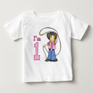 Camiseta De Bebé Cowgirl Roper Primer cumpleaños