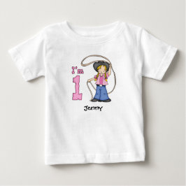 Camiseta De Bebé Cowgirl Roper Primer cumpleaños bebé camiseta
