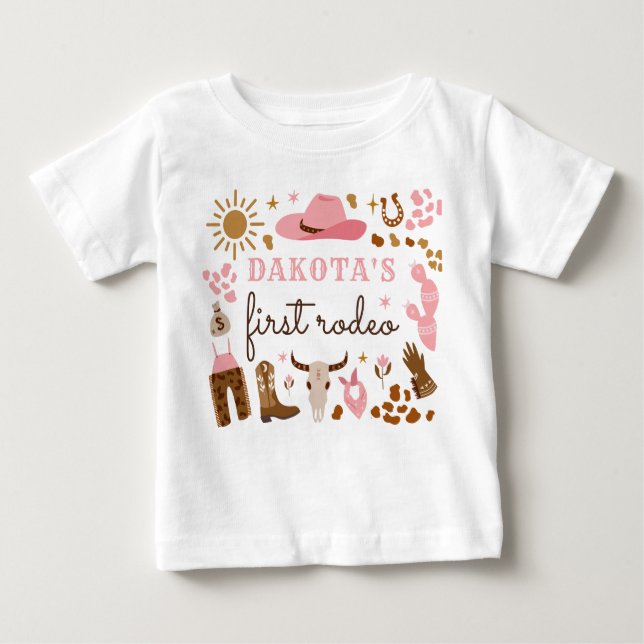 Camiseta De Bebé Cowgirl Wild West Rodeo Ranch Primera Jornada (Anverso)