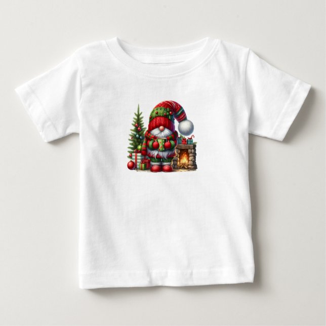 Camiseta De Bebé Cozy Christmas Gnome Art – Festive Holiday (Anverso)