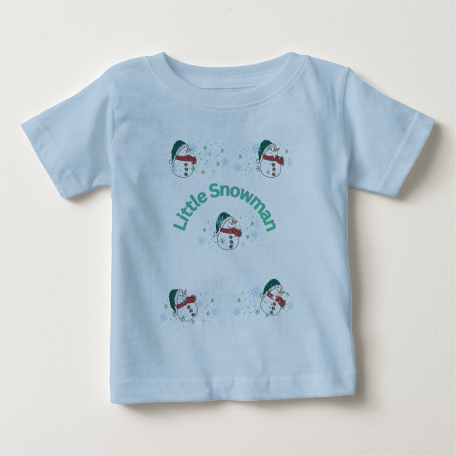 Camiseta De Bebé "Cozy Snowman Toddler T-Shirt" (Anverso)