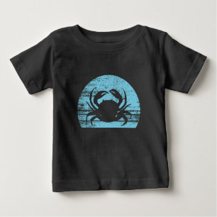 Camiseta De Bebé Crab Retro Vintage 60's Sunset Blue