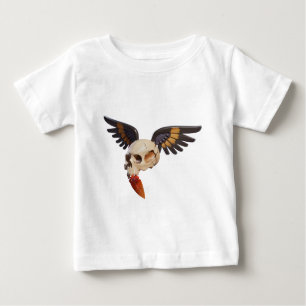 Camiseta De Bebé Cracked Skull with Wings and Feather