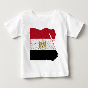Camiseta De Bebé Crackeo al mapa de la bandera de Egipto