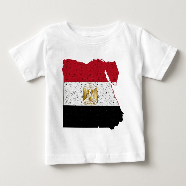 Camiseta De Bebé Crackeo al mapa de la bandera de Egipto (Anverso)
