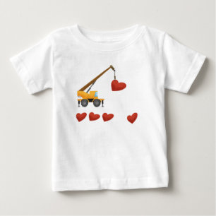 Camiseta De Bebé Crana de camión de construcción de San Valentín