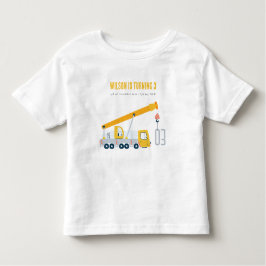 Camiseta De Bebé Crane Cruck Vehículo de Construcción Niños Cumplea