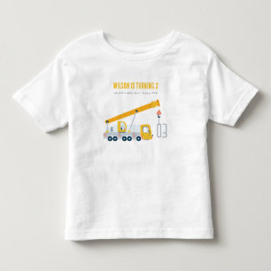 Camiseta De Bebé Crane Cruck Vehículo de Construcción Niños Cumplea