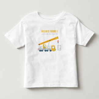 Camiseta De Bebé Crane Cruck Vehículo de Construcción Niños Cumplea