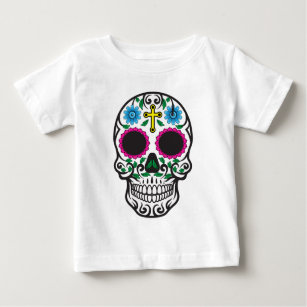 Camiseta De Bebé Cráneo de azúcar de color
